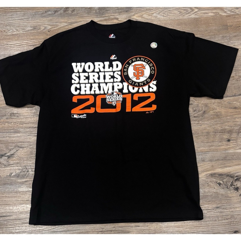 NWOT VNTG Magestic 2012 World Series Champs San Francisco Giants Tee Adult XL - Picture 2 of 13
